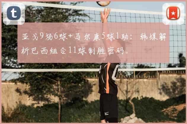 亚戈9场6球+马尔康5球1助：韩媒解析巴西组合11球制胜密码。